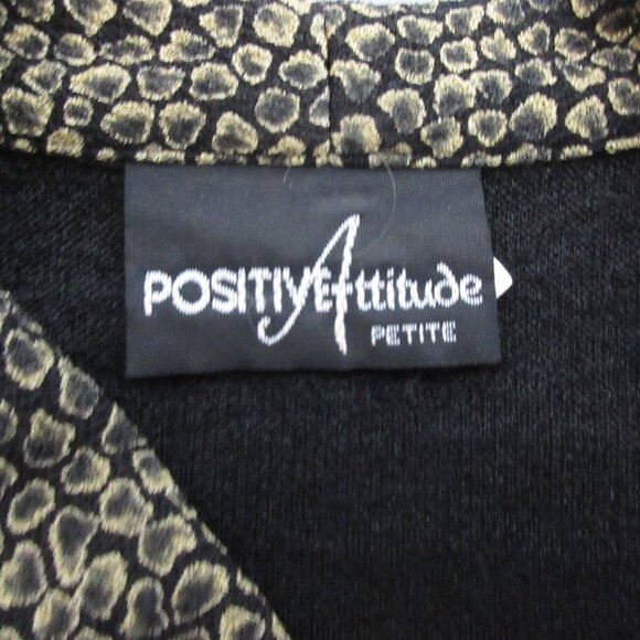 Positive Attitude Blazer Jacket Womens Size 12 Petite Black w/ 1 Button Closure - Picture 3 of 7